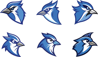 Naklejka premium Blue Jay head mascot logo design vector