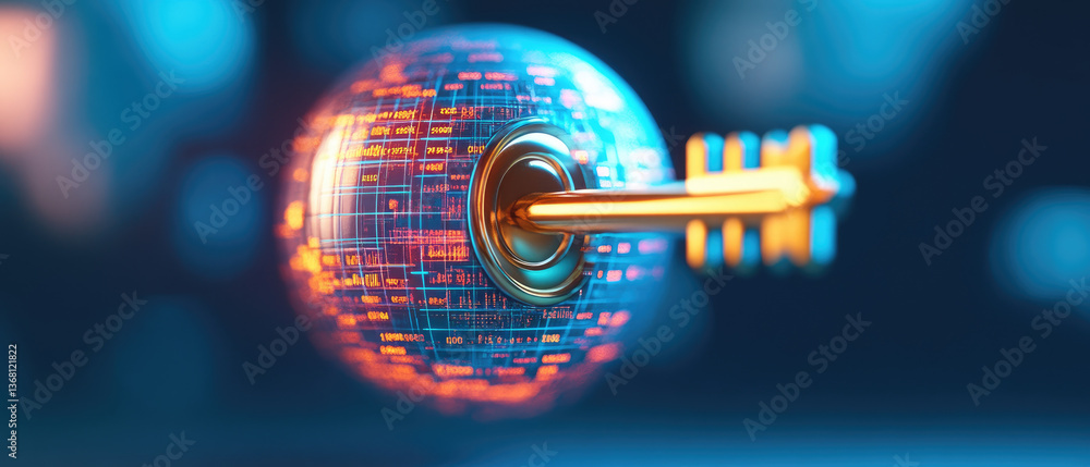 Aufkleber exploring digital security innovations global tech conference visual representation modern environme