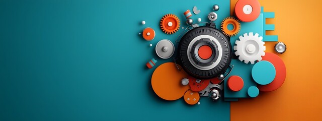 Obraz premium Intricate schematic of the inner workings of an optical amplifier showcasing a highly detailed engineering diagram with precision components and circuits complex arrangements of and mirrors