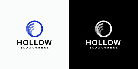 Connection circle vector logo design with modern, simple, clean and abstract style. Icon for business, technology, communication and personal branding.