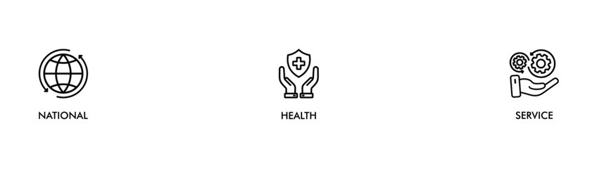  NHS banner web icon vector illustration concept for product and service quality inspection with an icon of national, health, service,