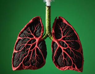 Visual exploration of human lungs transformed into vibrant art, merging nature and technology through innovative 3D animation techniques Generative AI