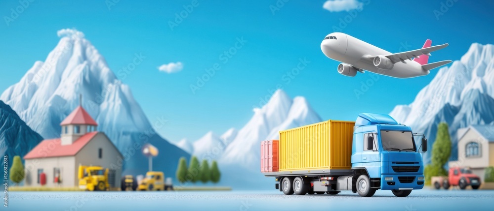 Poster efficient multimodal freight logistics hub coordinating seamless movement of goods and materials thr