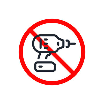 No drilling editable stroke outline icon isolated on transparent background flat vector illustration. Pixel perfect.