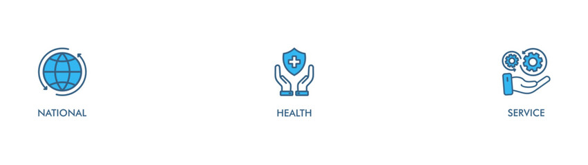  NHS banner web icon vector illustration concept for product and service quality inspection with an icon of national, health, service,