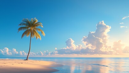 Obraz premium Tropical Beach Sunrise Scene