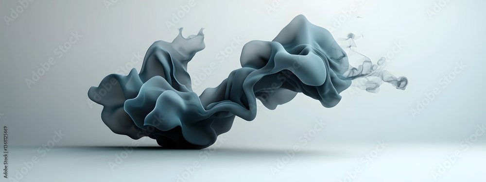 Poster luminous indigo electronic waveforms cascading across a minimalist grayscale plane conveying the bou