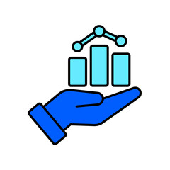 Icon a data analysis, isolated against a clean background.