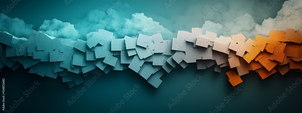 Poster mesmerizing azure digital currents flowing across a monochromatic technological expanse comprising i