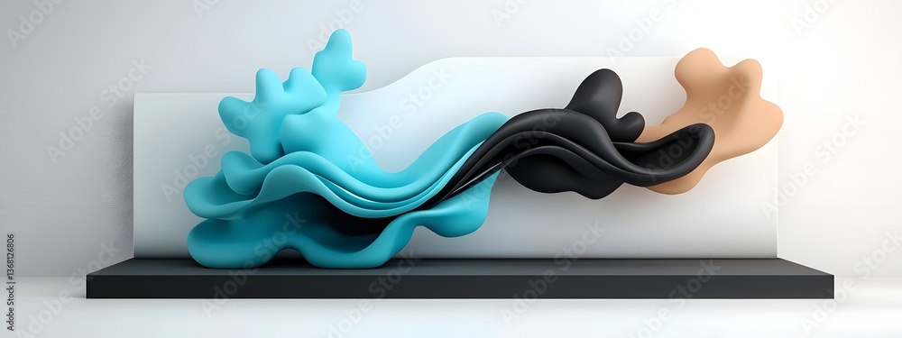 Poster mesmerizing azure digital currents flowing through a contrasting black and white expanse with mesmer