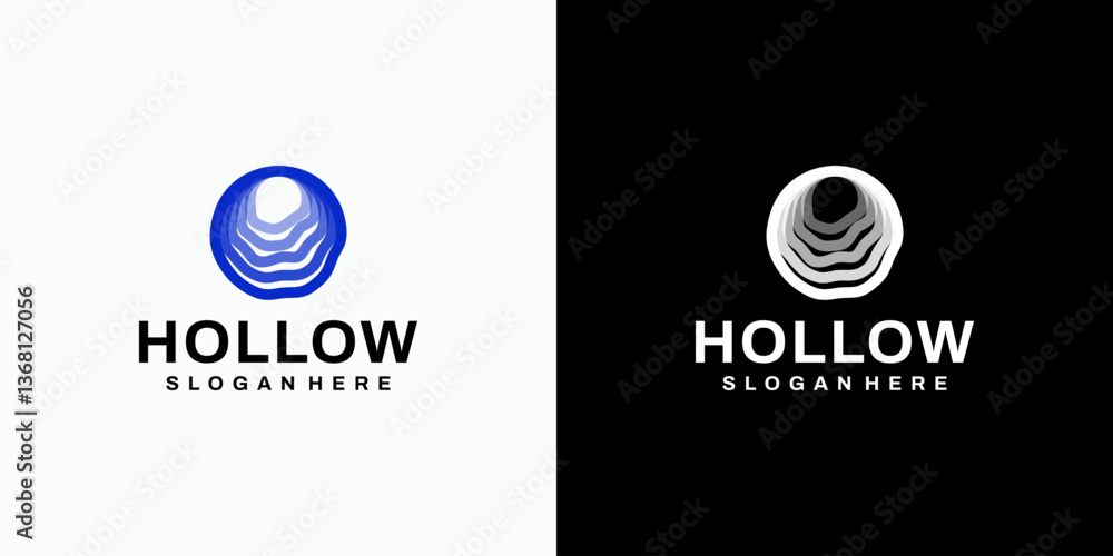 Poster circle vector logo design with depth effect in modern, simple, clean and abstract style. icon for bu