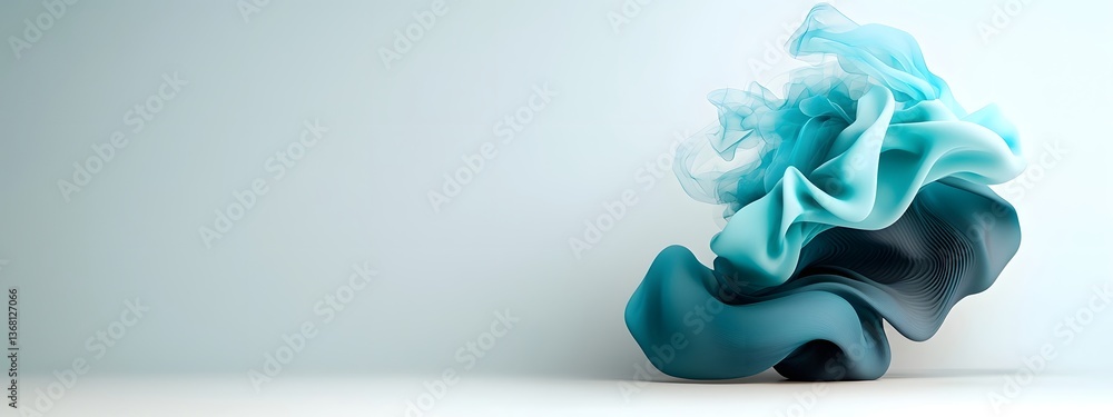 Poster mesmerizing azure digital flows rippling across a minimalist black and white backdrop hinting at the
