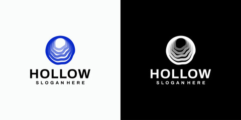 Circle vector logo design with depth effect in modern, simple, clean and abstract style. Icon for business, science and personal branding.