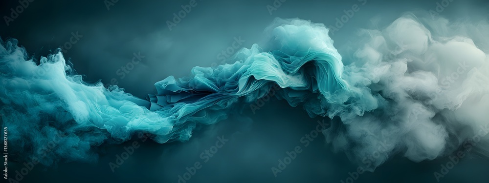 Aufkleber mesmerizing azure digital ripples flowing over a monochrome plane embodying the ebb and flow of tech