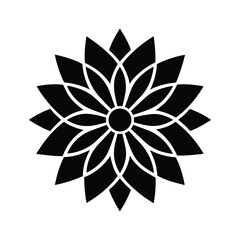 Elegant Black and White Mandala Flower Design