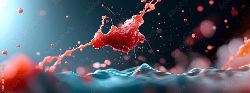 Poster mesmerizing azure digital waves undulating futuristic data flows holographic user interfaces intrica