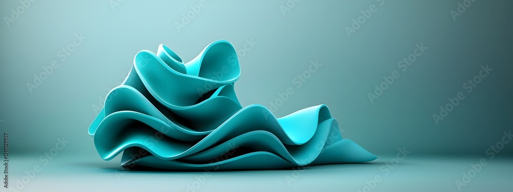Poster mesmerizing azure digital waves undulating through a shadowy yet luminous expanse showcasing the all