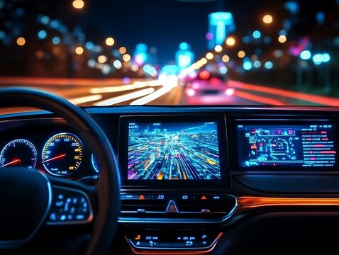 Night Drive Car Dashboard