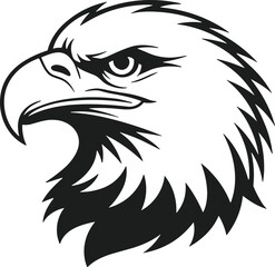 Fototapeta premium Majestic Bald Eagle Silhouette Vector Illustration for Memorial Day USA