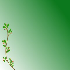 Green background with floral element. Certificate design vector.