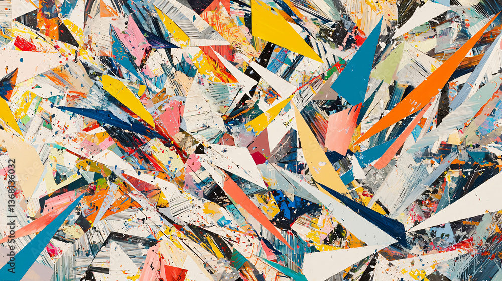Poster vibrant abstract background showcasing a kaleidoscope of colors and modernist elements creating a li