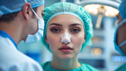 Surgical team prepares for procedure in operating room with patient ready for surgery in healthcare setting