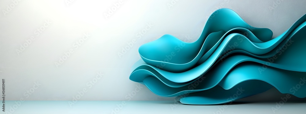 Poster shimmering azure digital currents rippling across a stark monochrome plane symbolizing the immersive