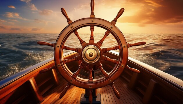 a rudder steering a ship representing guidance control and steering towards goals