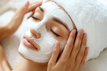 woman with facial mask