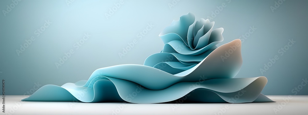 Poster shimmering azure digital waves undulate gracefully through a vast monochrome technological domain pu