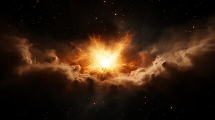 Fototapeta premium Cosmic explosion of a distant planet outer space visual art celestial environment dramatic viewpoint universe concept