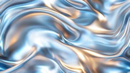 Obraz premium Metallic futuristic chrome blue texture flowing and waving, perfect for backgrounds and creative projects