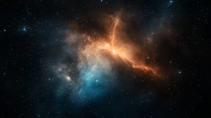 Obraz premium Cosmic explosion of nebula outer space digital art vast universe celestial view stellar birth