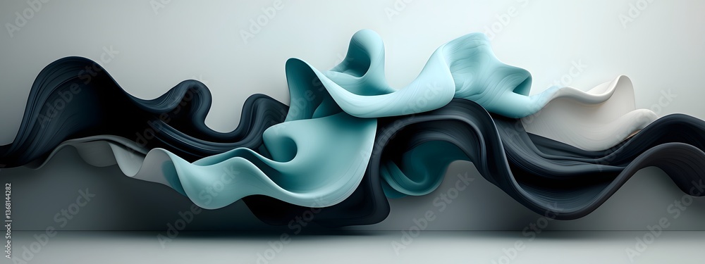 Poster undulating digital currents a minimalist surreal of technological evolution showcasing the ephemeral