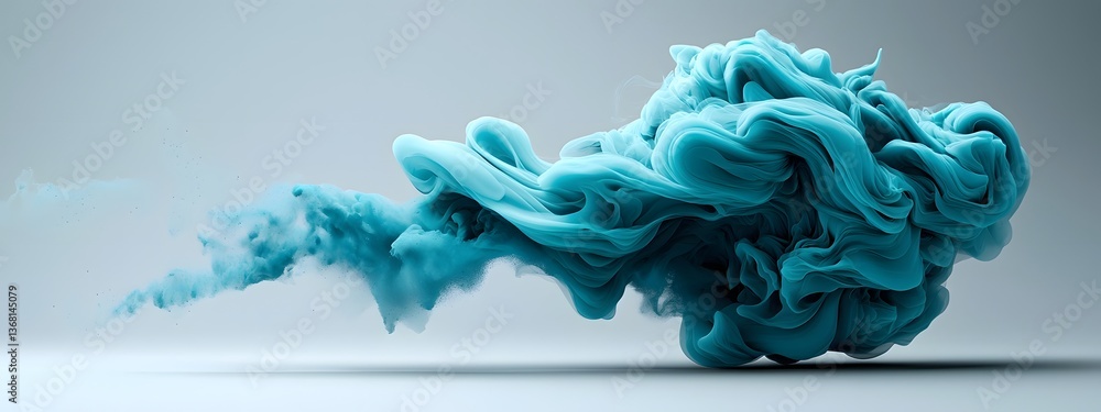 Poster vibrant azure digital tides surging and ebbing across a minimalist black and white plane conveying t