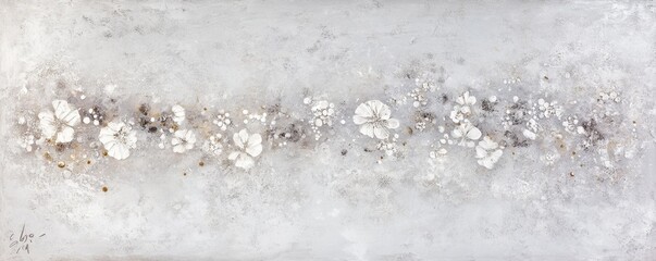 A textured painting featuring a harmonious blend of white and brown hues, showcasing abstract swirls and strokes that create a warm, inviting atmosphere, perfect for modern decor.