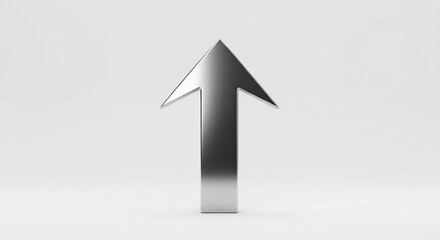 Fototapeta premium Sleek metallic arrow points upward subtly. AI Generated
