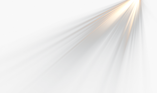Subtle Sun Beams with Light Streaks Illuminating Isolate on Transparent Background, cutout, png
