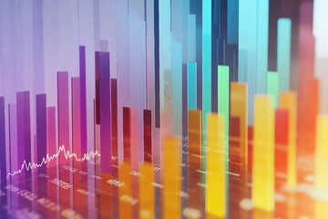 Obraz premium A vivid abstract display charts and graphs with bright colors generated with AI