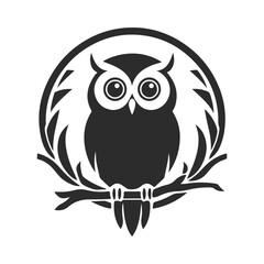 Owl logo. Sharp gaze, intricate details, symbol of wisdom, mystery, and intelligence, Owl logo, tribal owl, vector owl, owl emblem, owl design