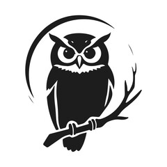 Owl logo. Detailed pattern, strict look, symbol of wisdom, intelligence, protection, suitable for branding and design. Owl logo, tribal owl, vector owl, owl emblem