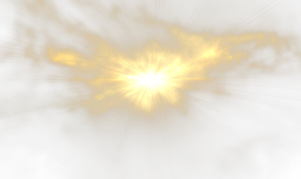 Angelic Sun Beams with Radiance and Soft Diffusion Isolate on Transparent Background, cutout, png