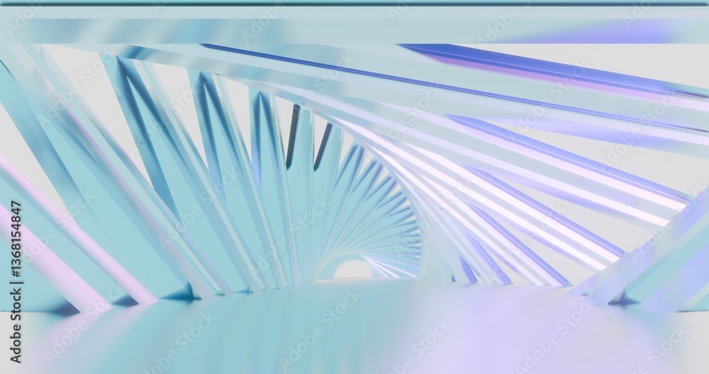 Aufkleber abstract architecture background geometric shapes in design interior 3d render