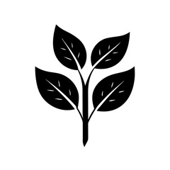  A small plant icon silhouette vector