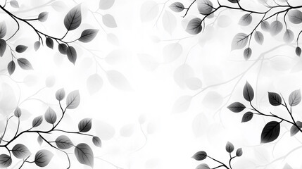 Fototapeta premium Elegant Seamless Black and White Design Featuring Delicate Leaves and Soft Shadows Against a Subtle Monochrome Background