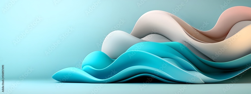 Poster alluring blue digital waves flowing and ebbing across a stark monochrome expanse symbolizing the per