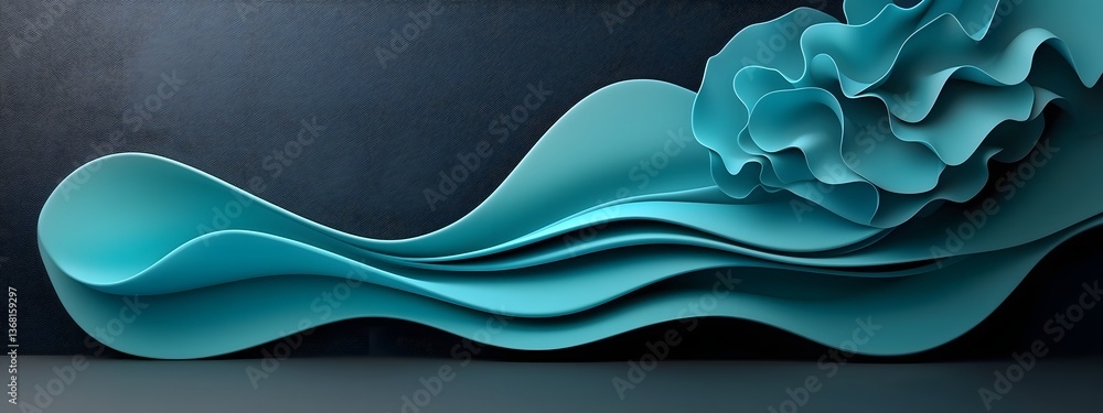 Poster captivating blue digital waves surging across a dramatic black and pale canvas evoking the dynamic i
