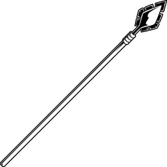 Aztekischer Speer mit verziertem Obsidian-Kopf – traditionelle Waffe für Jagd, Kampf und spirituelle Rituale.