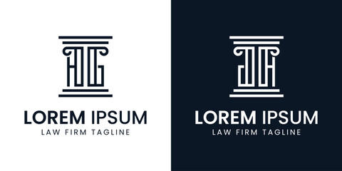 Letters AG and GA Pillar Logo, for business related to lawyer with GA or AG initials