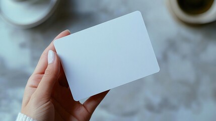 Blank white card on a flat surface, symbolizing simplicity and clarity in design.